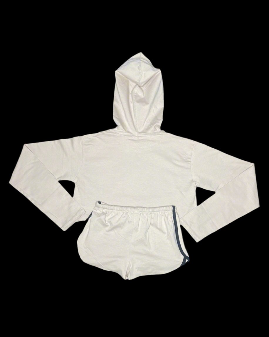 Benjamin Avenue Crop Top short set- Sand & Black